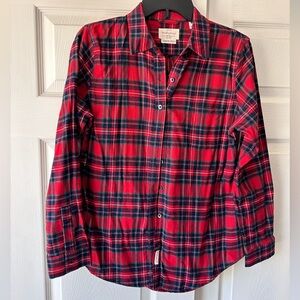 Weatherproof Vintage Red and Blue Plaid Button Down Flannel Shirt